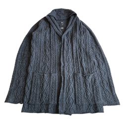 L.G.B. (Le Grand Bleu) Cable Knit Cowl Long Cardigan Size 2 Medium Or Large