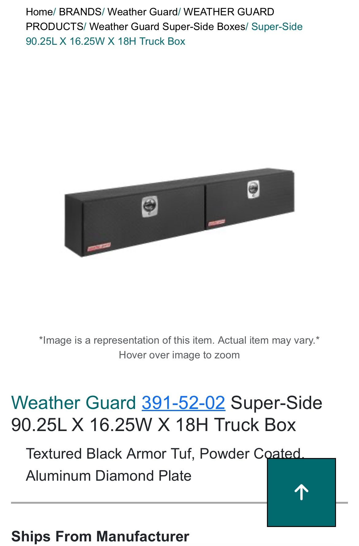 90.25 Super-side Aluminum Black Weather Guard Tool Box