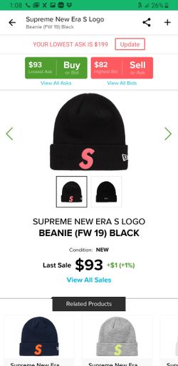 S logo supreme beanie