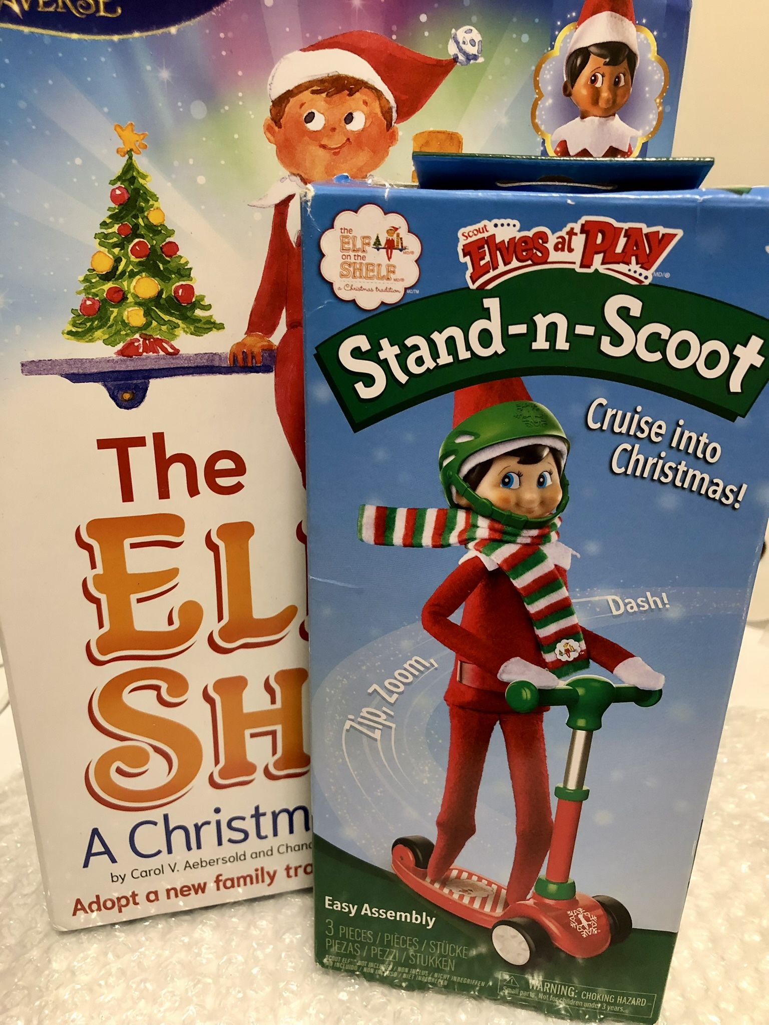 Elf On The Shelf Holiday book figure And stand & Scoot