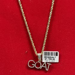10K Solid Gold & Diamond Chain & Charm Available On Special Price