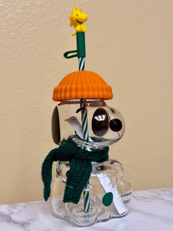 Starbucks x Peanuts Snoopy Glass Cold Cup Tumbler 20oz Great Pumpkin Fall 2026