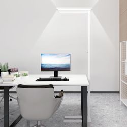 76" Led Floor Lamp, 105W White Modern Free-Standing Lamp #2465M G1