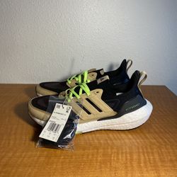 Adidas Ultraboost 21 Black And Brown With Green Laces