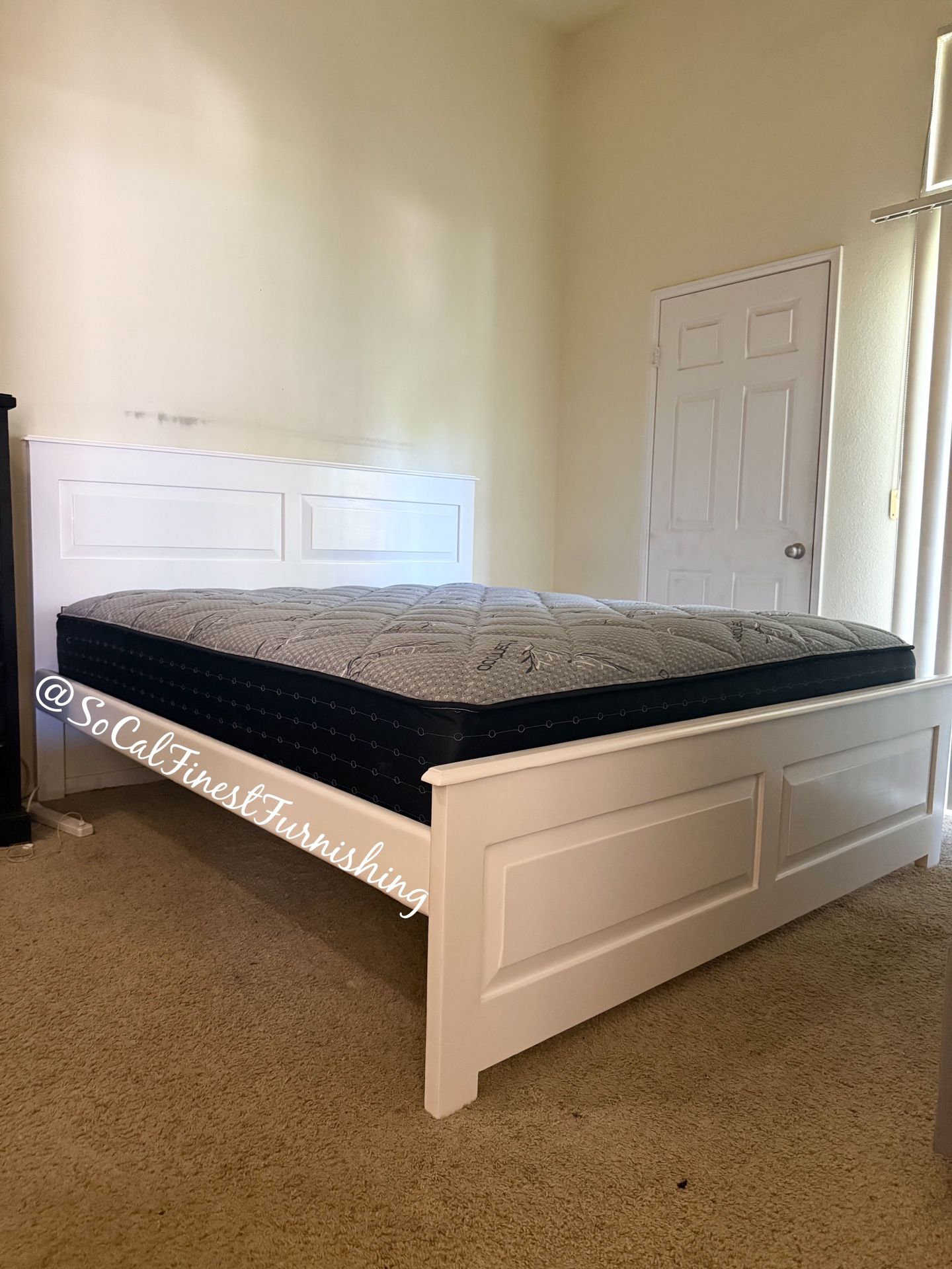 White King Bed With Mattress