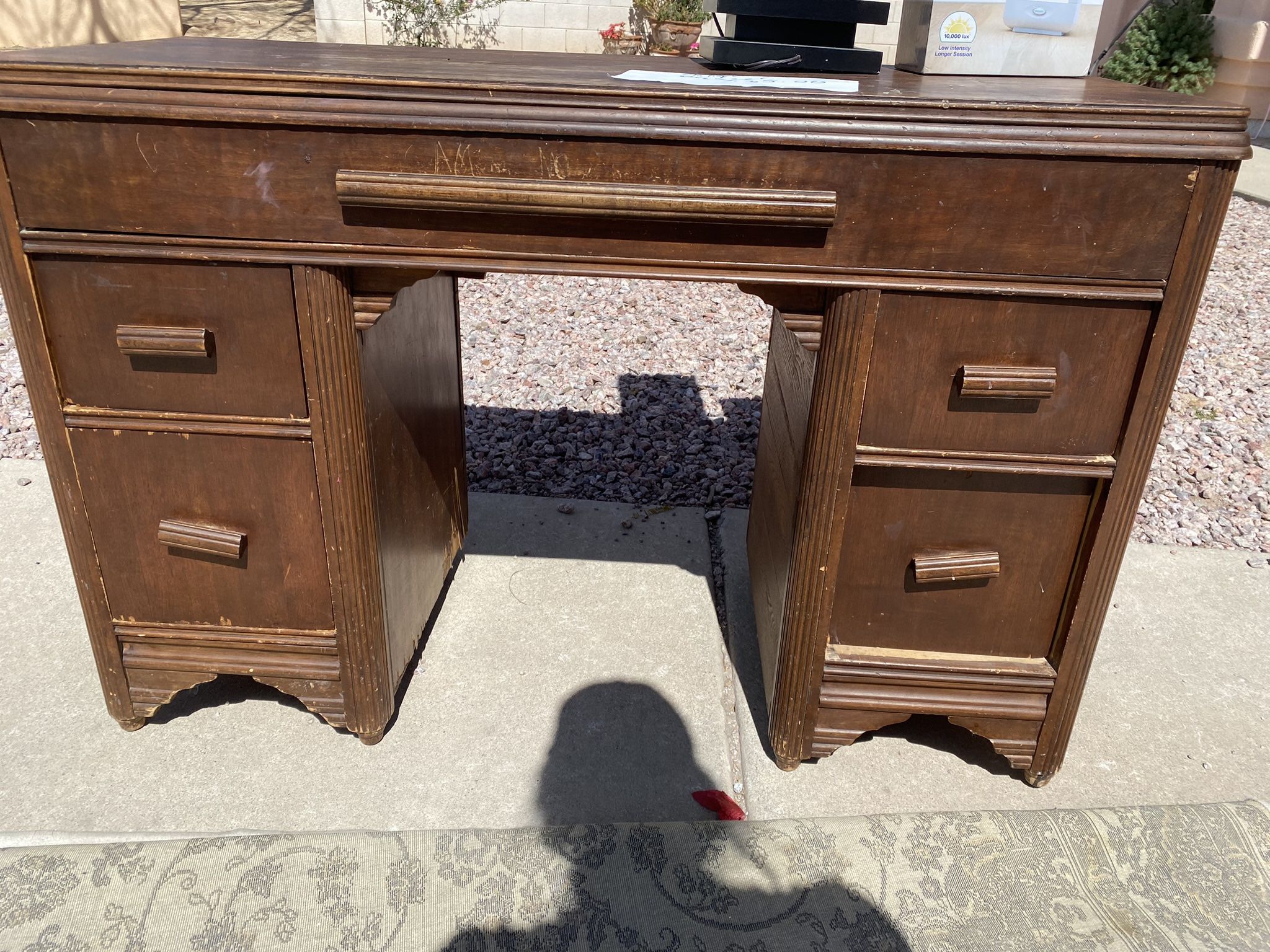 Antique Wood Desk Or Dresser 