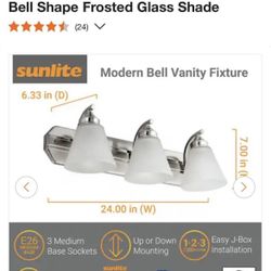 24 in. 3-Light Brushed Nickel Bathroom Vanity Light Fixture