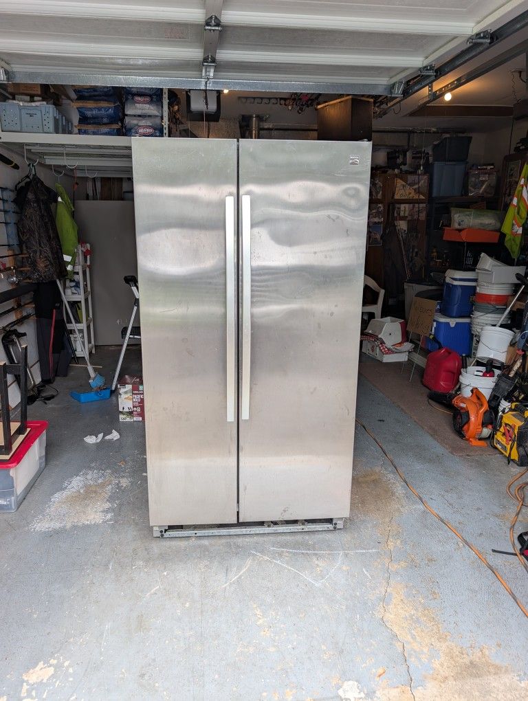 Large Kenmore Stainless Steel Refrigerator Freezer