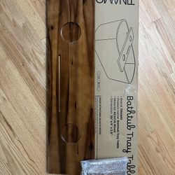 Tinamo Acacia Bathtub Caddy Tray Table | 35x9 Inch Large Bath Tub Tray Wooden