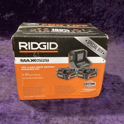 🛠🧰RIDGID 18V MAX Output Starter Kit w/(2)4.0 Ah Batteries & Charger-NEW!-$120!🛠🧰