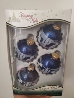 Desert theme Blue Glass Ornaments Set