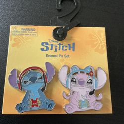 Gamer Stitch And Angel Pin Set