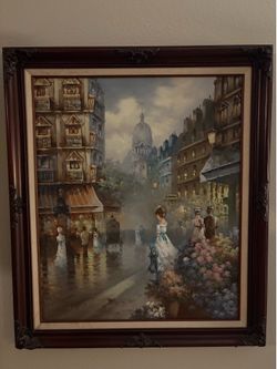 French Scene Oil Painting