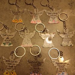 Angel Multi Color Bible Verses Keychain