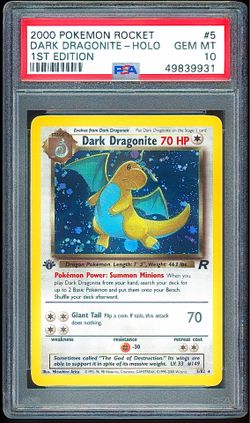 2000 POKEMON ROCKET 5 DARK DRAGONITE HOLO 1ST EDITION PSA 10