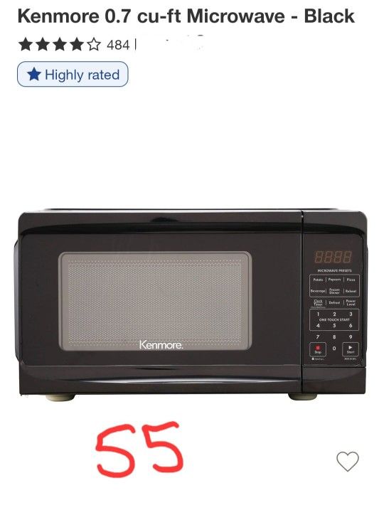 -Kenmore 0.7 cu-ft Microwave- Black