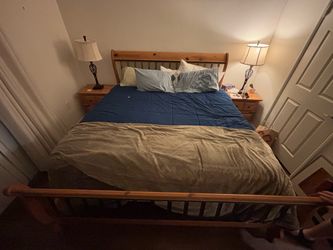 King Size Solid Wood Sleigh Bed Frame