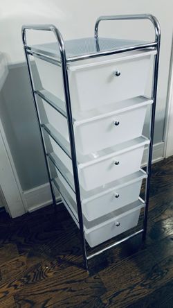 5 Drawer rolling cart organization bins