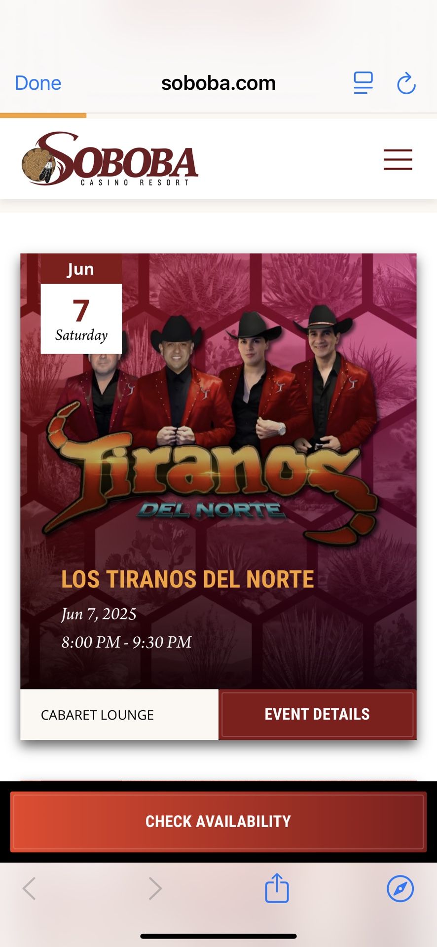 2 Tickets For Tiranos Del Norte Today ! 6/7/25