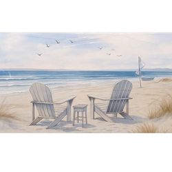 Beach Canvas Wall Art for Bedroom - Seascape Pictures Wall Art for Living Room - Bathroom Wall Art Decor Size 24" x 48"