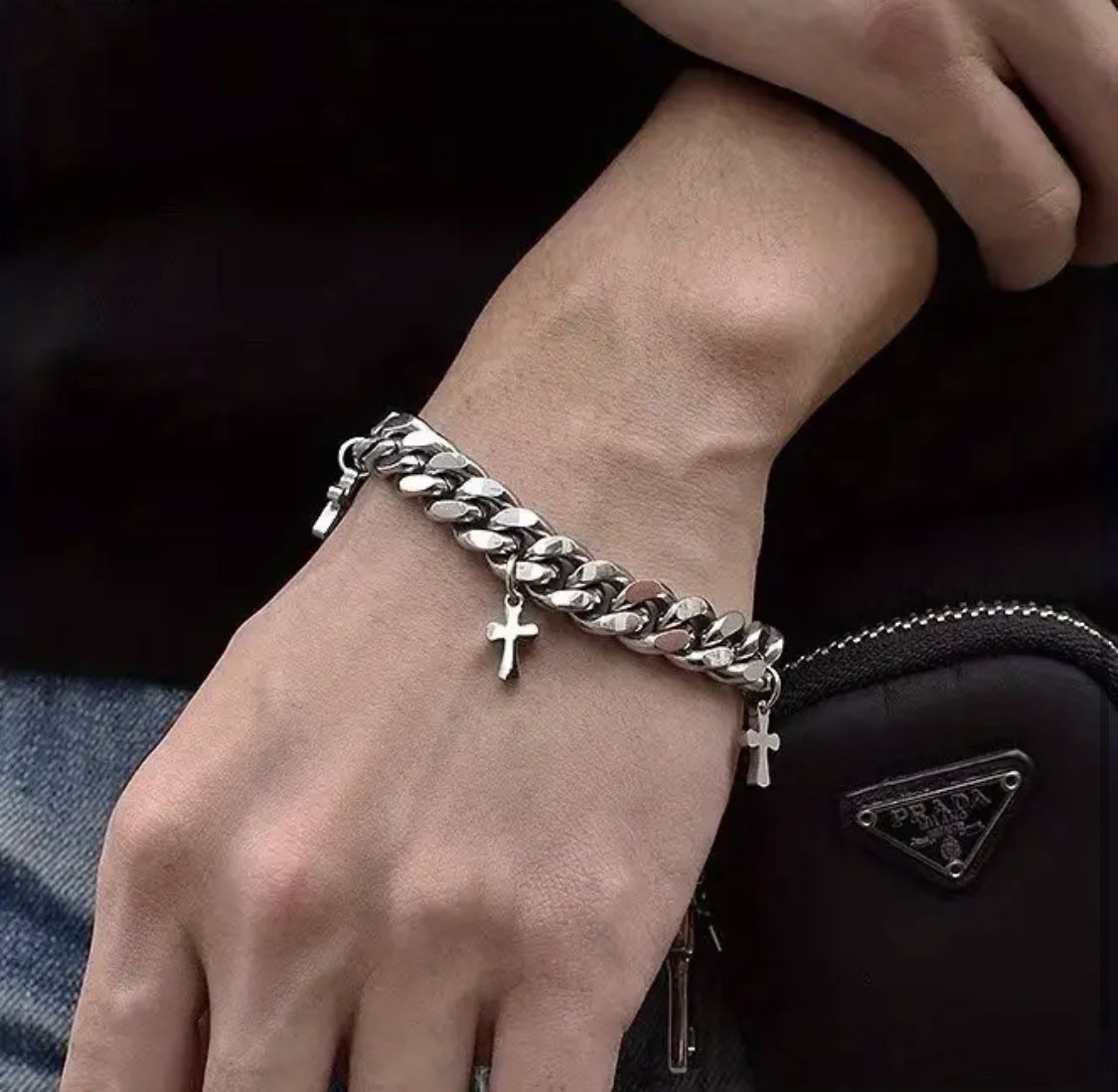 Brand New Men’s Stainless Steel Religious Cuban Style Chain Bracelet 