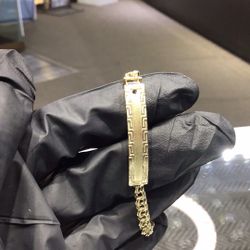 10k Solid I’d  Chino Link Baby Bracelet 5 Inch And 6inch Available In Stock…