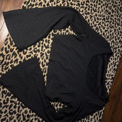 Goth Crop top black long sleeve shirt 