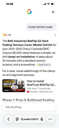 Tonneau cover BakFlip G2 Bed cover