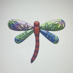 Wall Art Decoration For Garden Fence Yard Bed, 1pc Metal Dragonfly Sculptur