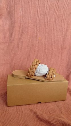 Tan braided sandals