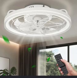 20 in. White Outdoor Ceiling Fan with Lights for Patios, Waterproof Plug in with Remote APP, 3CCT Dimmable, standard