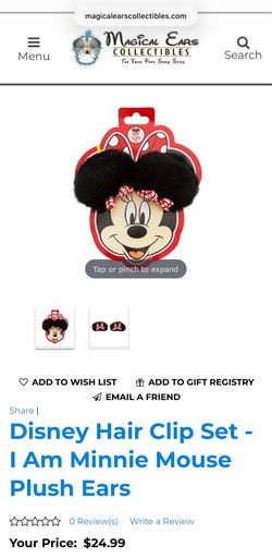Disney Hair Clip Set - I Am Minnie Mouse Plush Ears