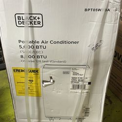 BLACK+DECKER 5000 BTU (DOE) Portable Air Conditioner Cools 350 sq. ft. without Heater with Dehumidifier with Remote in White