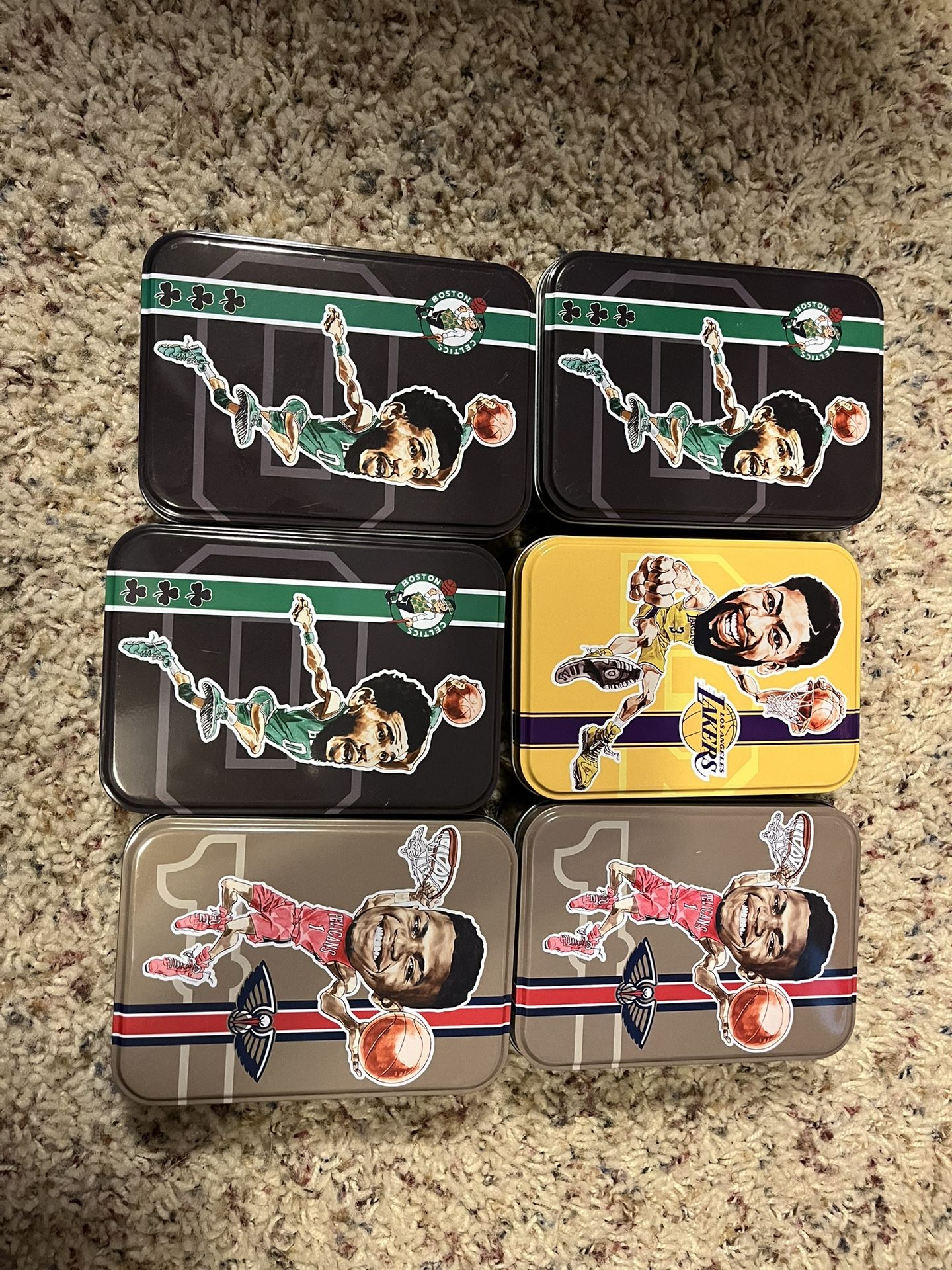 Collectible NBA Tin Card Holders. Tatum, Williamson, Davis