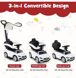 3-in-1 Convertible Push Car