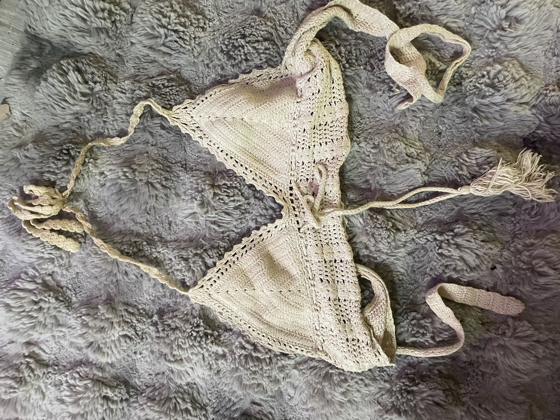 Cream Crochet Halter Top