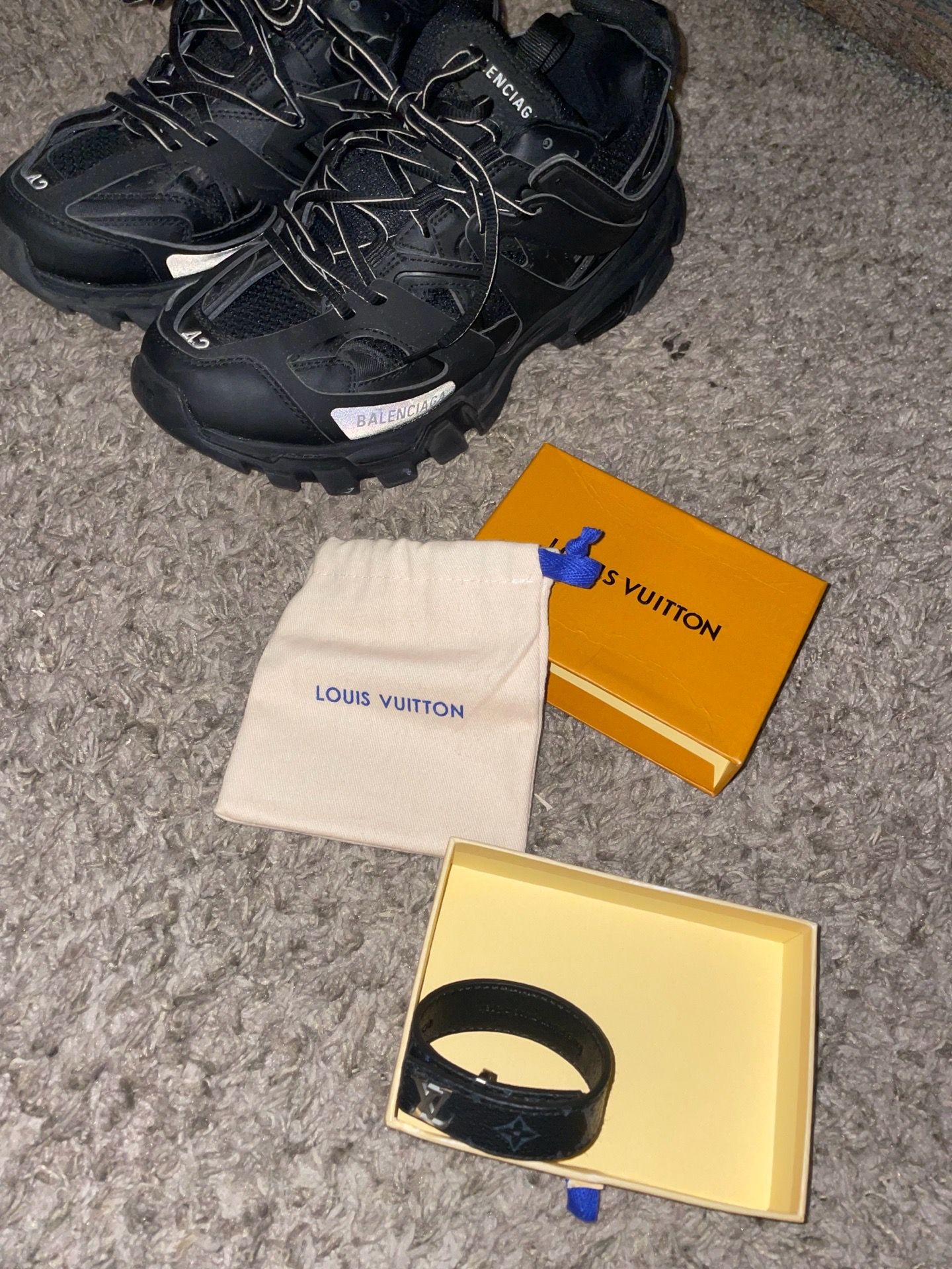 balenciaga tracks + louis vuitton bracelet