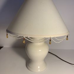 Desk Lamp With Beading Around Shade
