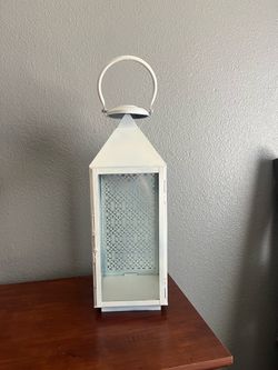 White Metal Decorative Candle Lantern