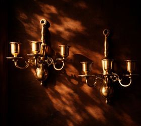 Vintage Wall Candlesticks. Brass