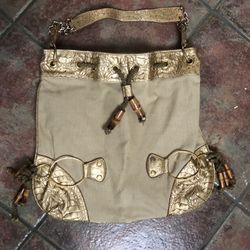 Melie Blanco Tan/gold Hobo Bag 