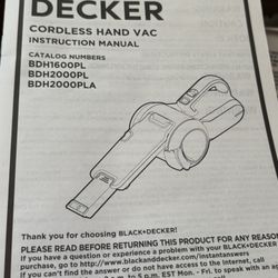 Black And decker Cordless Hand Vac In Box