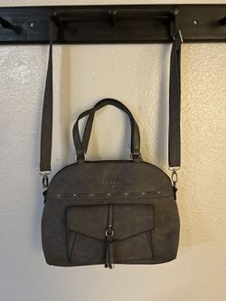 Nicole Miller Charcoal Gray Dome Crossbody Bag