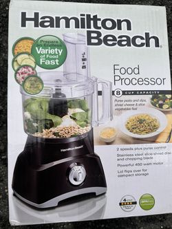 Hamilton Beach Food Processor & Vegetable Chopper for Slicing, Shredding,  Mincing, and Puree, 8 Cup, Black for Sale in Fairview, NJ - OfferUp