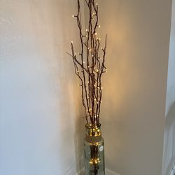 Large decorative Vidrios San Miguel glass bottle with lights