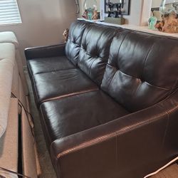 Brown Leather Sofa