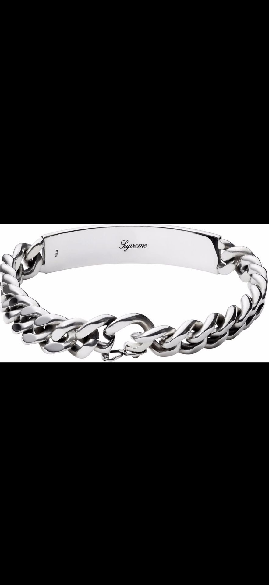 Supreme Bracelet silver Cuban link bracelet 8” Inches FW16 .925 Solid Silver. Comes with box