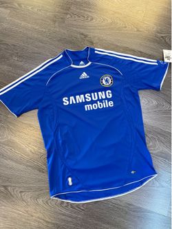 Chelsea FC Adidas Samsung Mobile Blue Soccer Jersey Vintage Football Shirt Size L