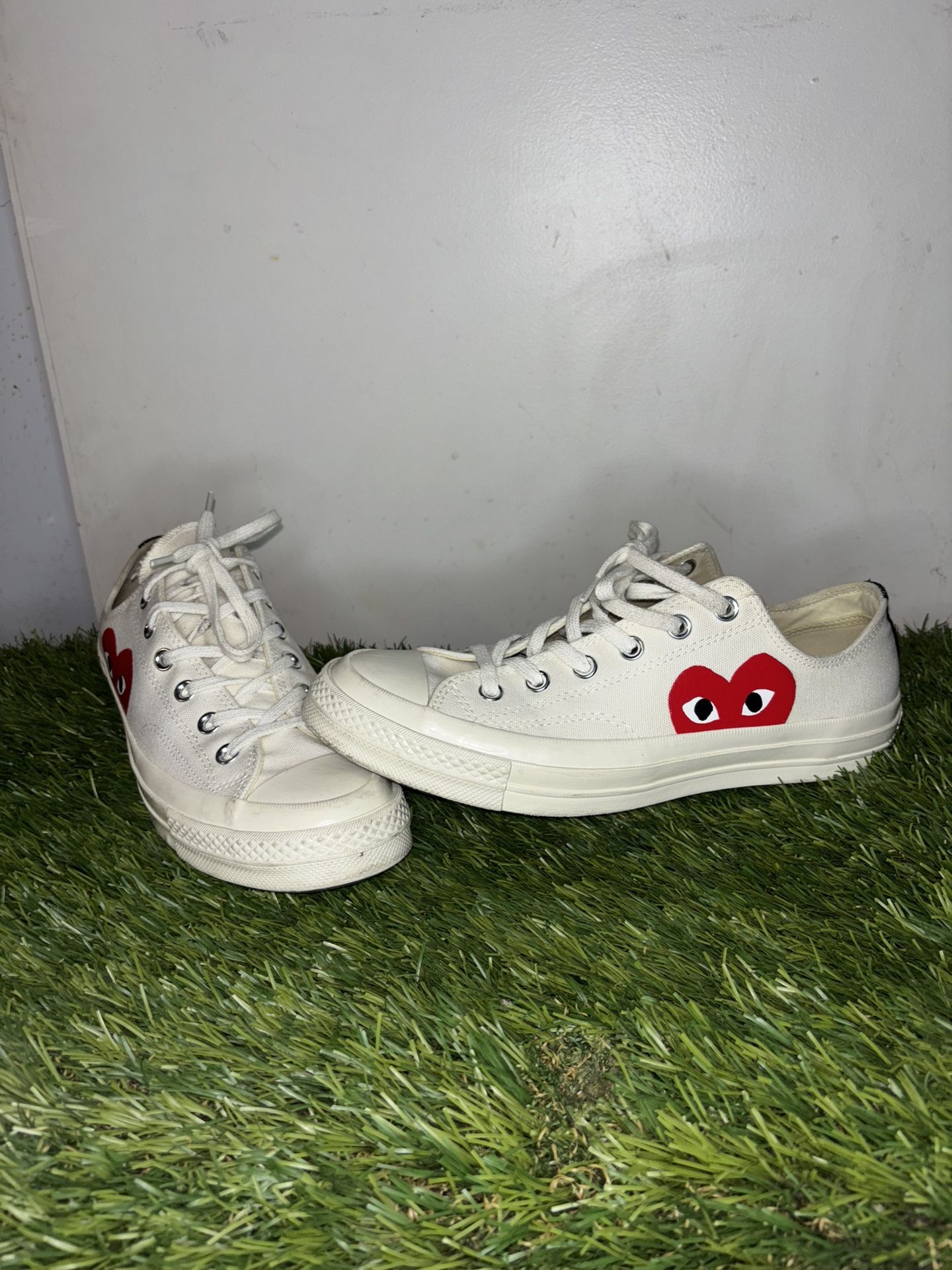 Converse Chuck 70 Low x Comme des Garçons PLAY - Milk/Black/Red - Size 8