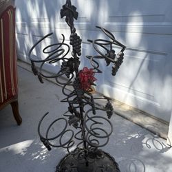 Lovely Wrought Iron Spiral Wine Rack
